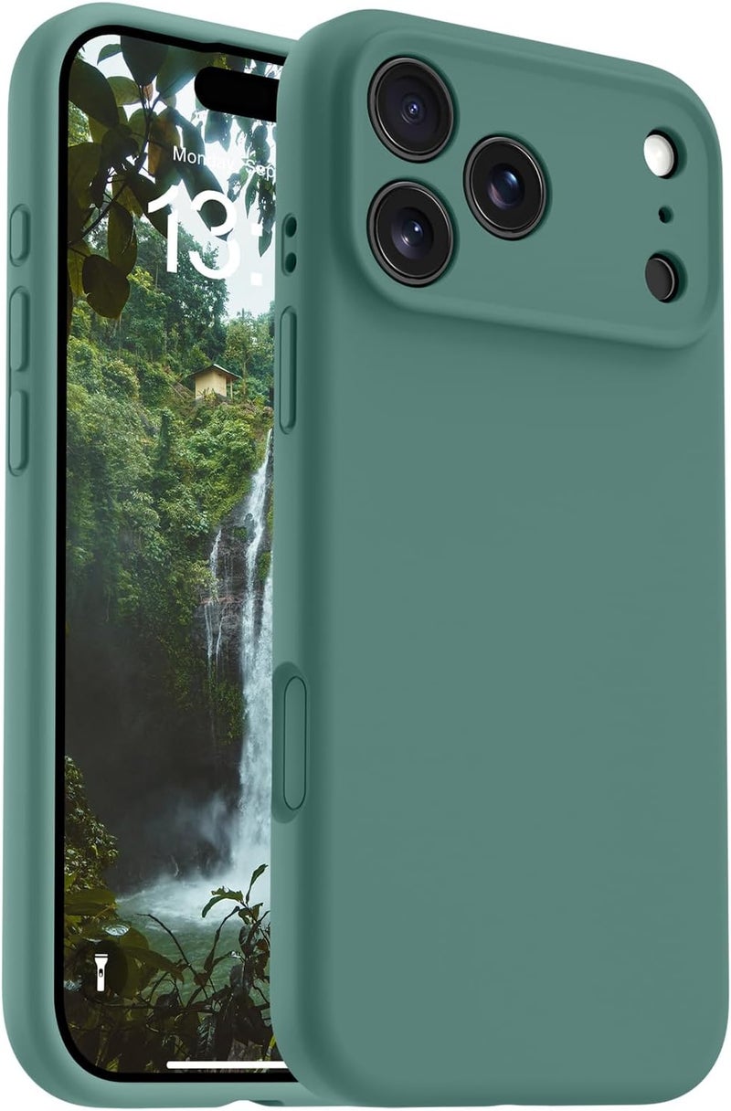 OTOFLY Magnetic for iPhone 17 Pro Max Case,Compatible with Magsafe,Classic Liquid Silicone Mobile Phone Case,Integrated Camera Control Button,Anti-Scratch Microfiber Lining, Pine Green - Image 1